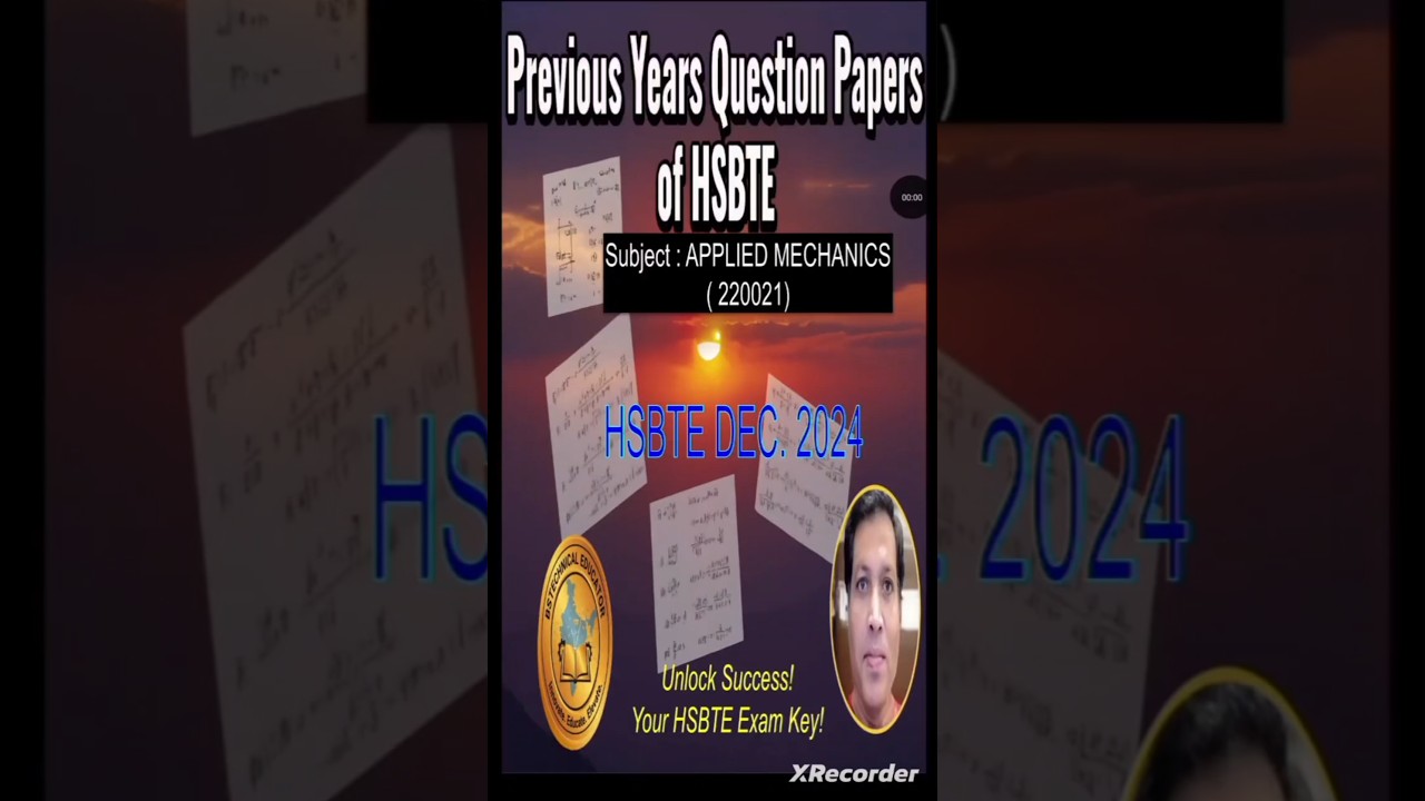 HSBTE Previous Year Question Paper!HSBTE Dec 2024 Exam! App Mechanics @BSTechnicalEducator#hsbte #am