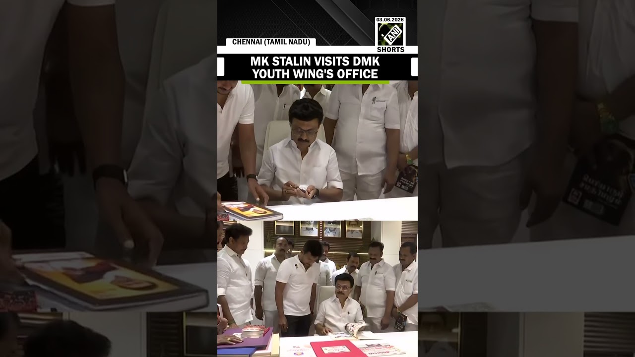 MK Stalin visits DMK Youth Wing's office on birth anniversary of Ex-TN CM late M Karunanidhi