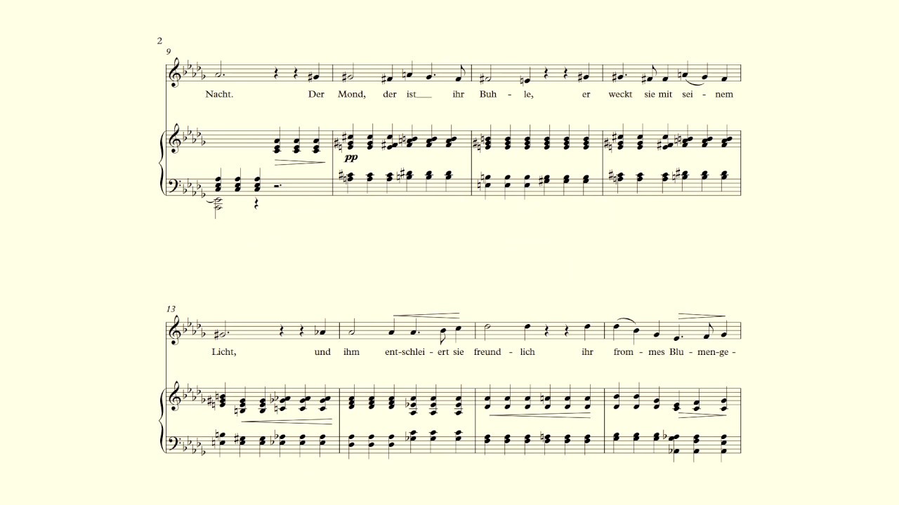 Die Lotosblume - Schumann - accompaniment and vocal line in Db Major