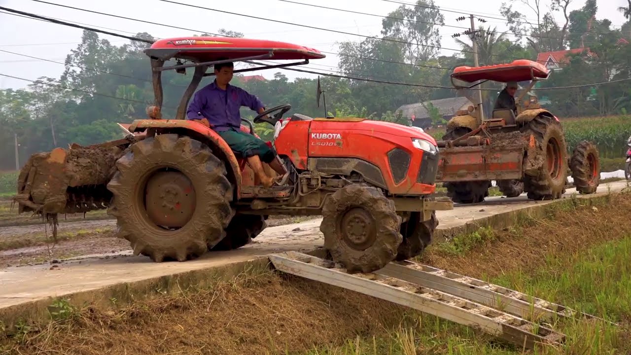 máy cày, xe máy cày, may cay, máy cày ruộng kubota tractor