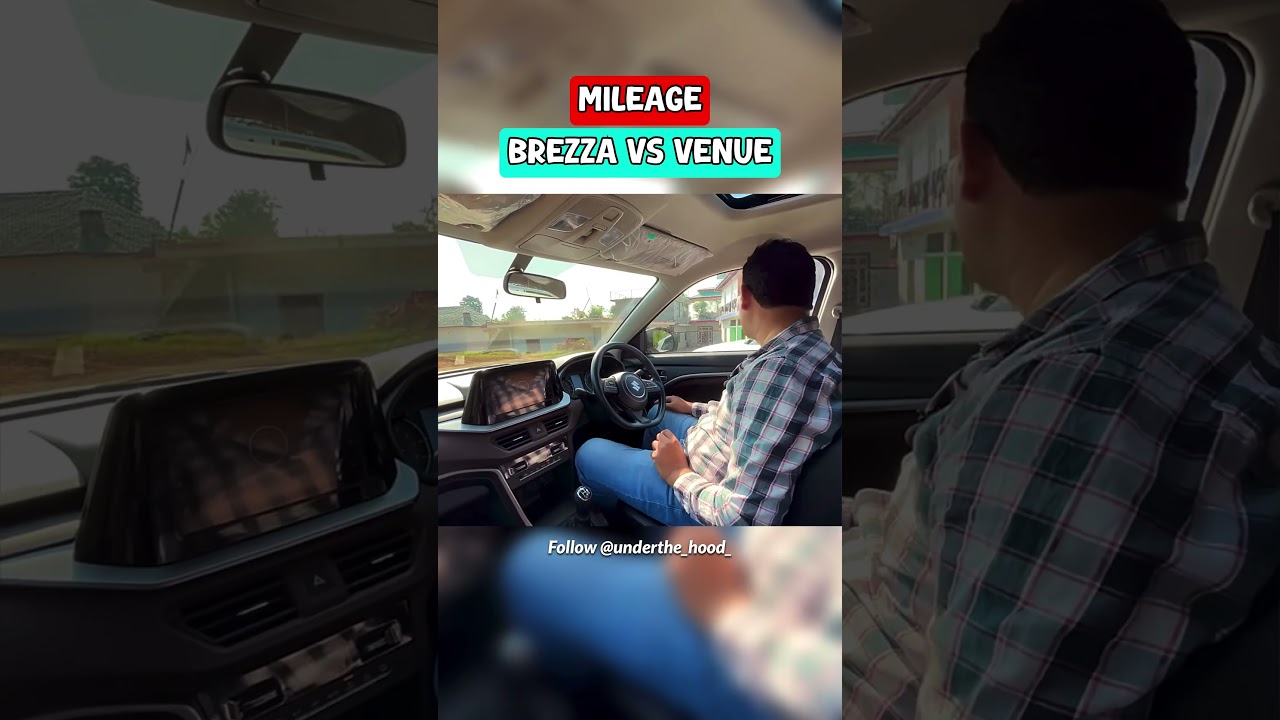 Brezza vs Venue Mileage🤦&zwj;♂️ #shorts #viralvideo #trending #car #automobile #marutisuzuki #hyundai