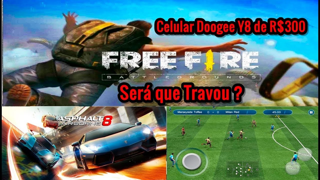 Testando FREE FIRE e outros Jogos no Celular DOOGEE Y8 DE R$300, Rodou ?