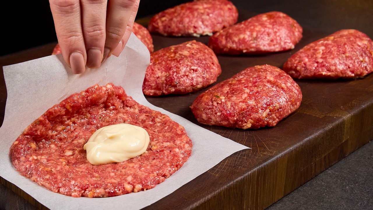 Ich frittiere nicht mehr! Ein Trick aus dem teuren Restaurant macht Hackfleisch unglaublich saftig!