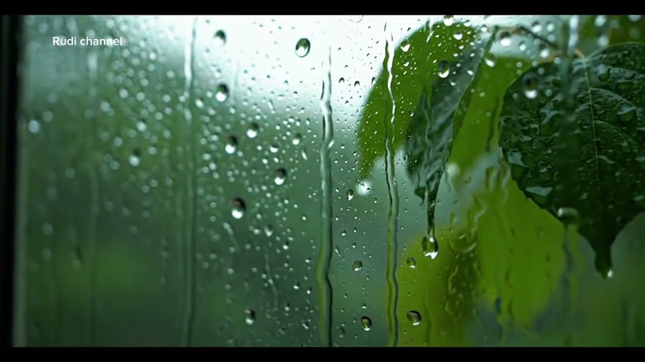 Hujan Tenang di Balik Kaca  jendela 🌧️ | Suara Musik Lembut & Tetesan Air Bikin Hati Damai
