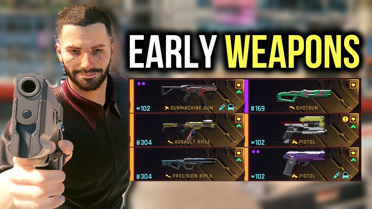 Best Early & Mid Game iconic Weapons + Locations in Cyberpunk 2077 2.31 Update