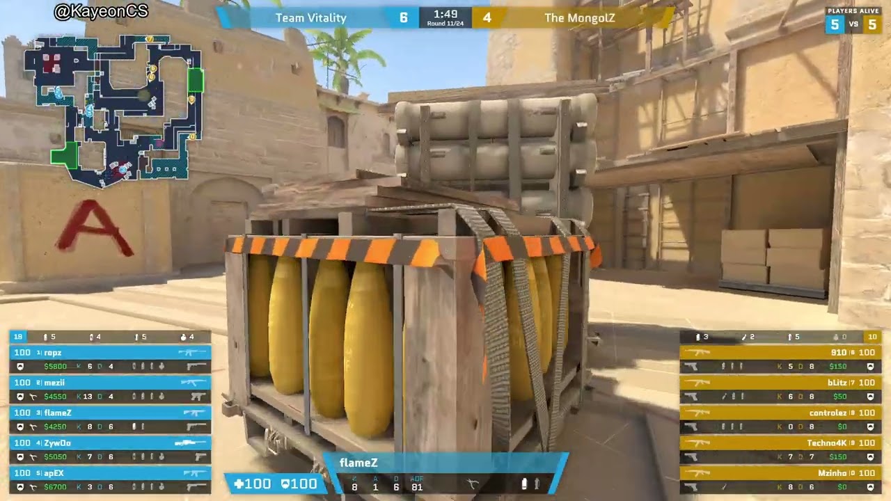 flameZ Demo ( 15-12 ) Vitality vs The MongolZ ( MIRAGE ) POV | StarLadder Budapest Major 2025