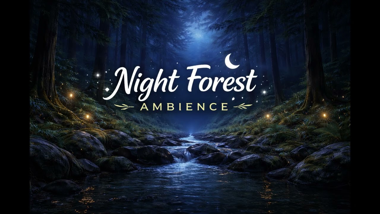Night Forest Ambience | Healing Meditation Music | 1 Hour