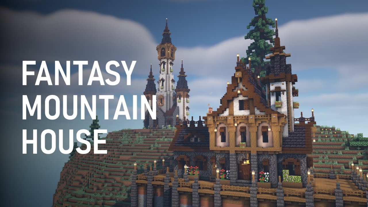 Fantasy Mountain House - Minecraft Build Process