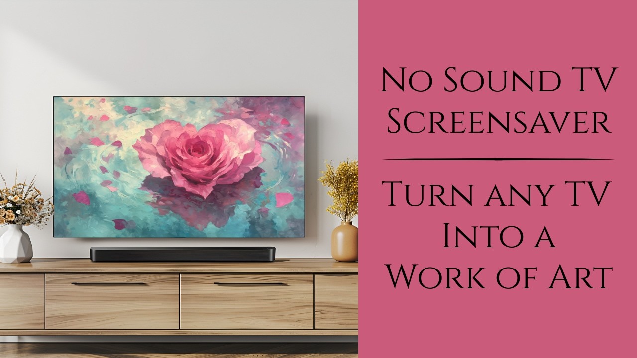 No Sound TV Screensaver | Floating Rose Heart TV Art | Turn any TV Into a Frame TV