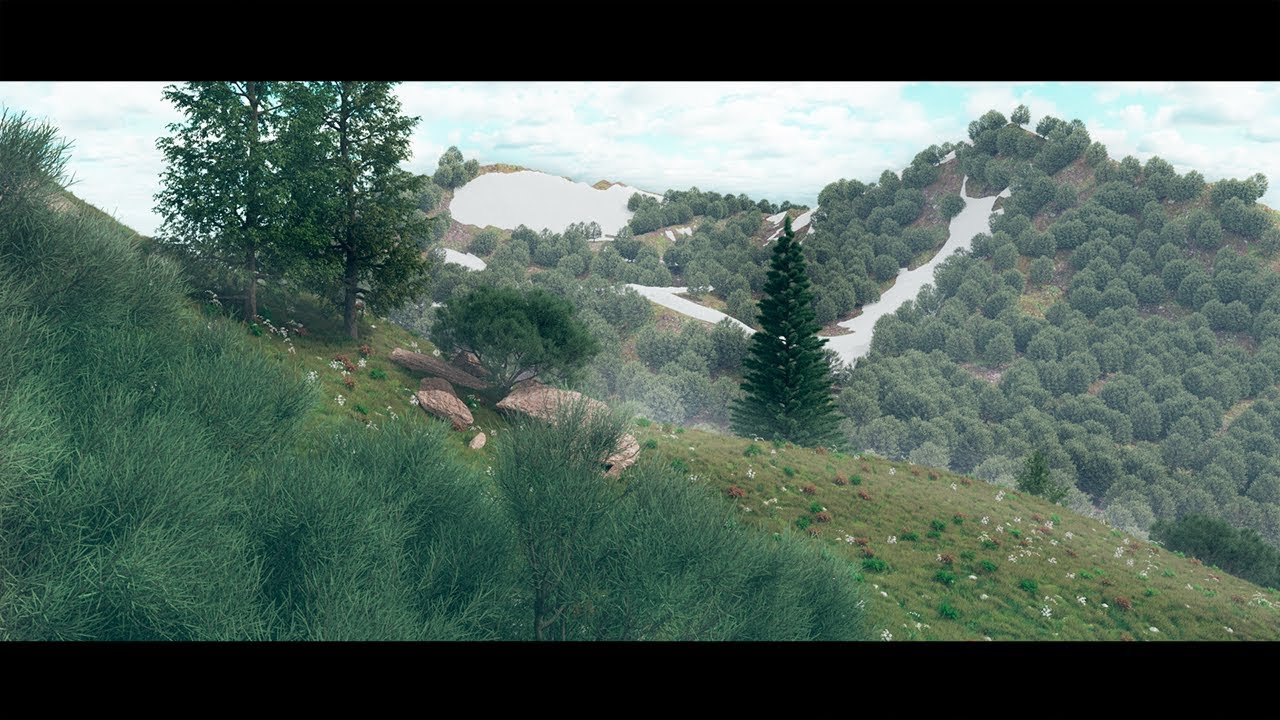 Forest Landscape -  Speed art | Cinema4D + Photoshop | Octane render