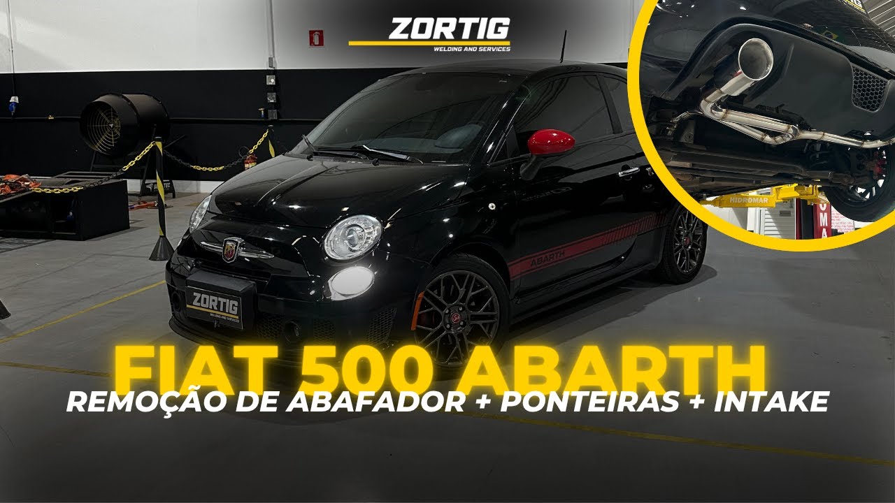 FIAT 500 ABARTH SEM ABAFADOR FINAL + PONTEIRAS. FIZEMOS TAMBÉM INTAKE COM FILTRO ESPORTIVO K&N