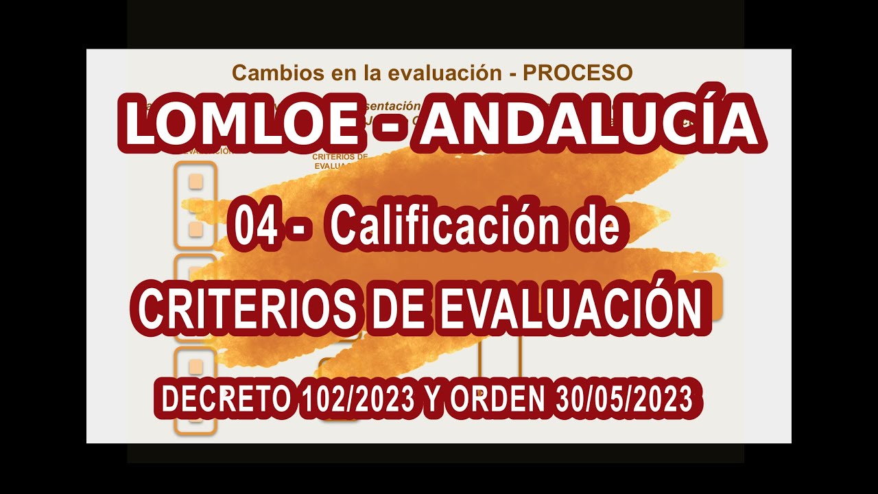 04 CÓMO CALIFICAR LOS CRITERIOS DE EVALUACIÓN - CALIFICACIÓN LOMLOE Andalucía - ORDEN 30 MAYO 2023