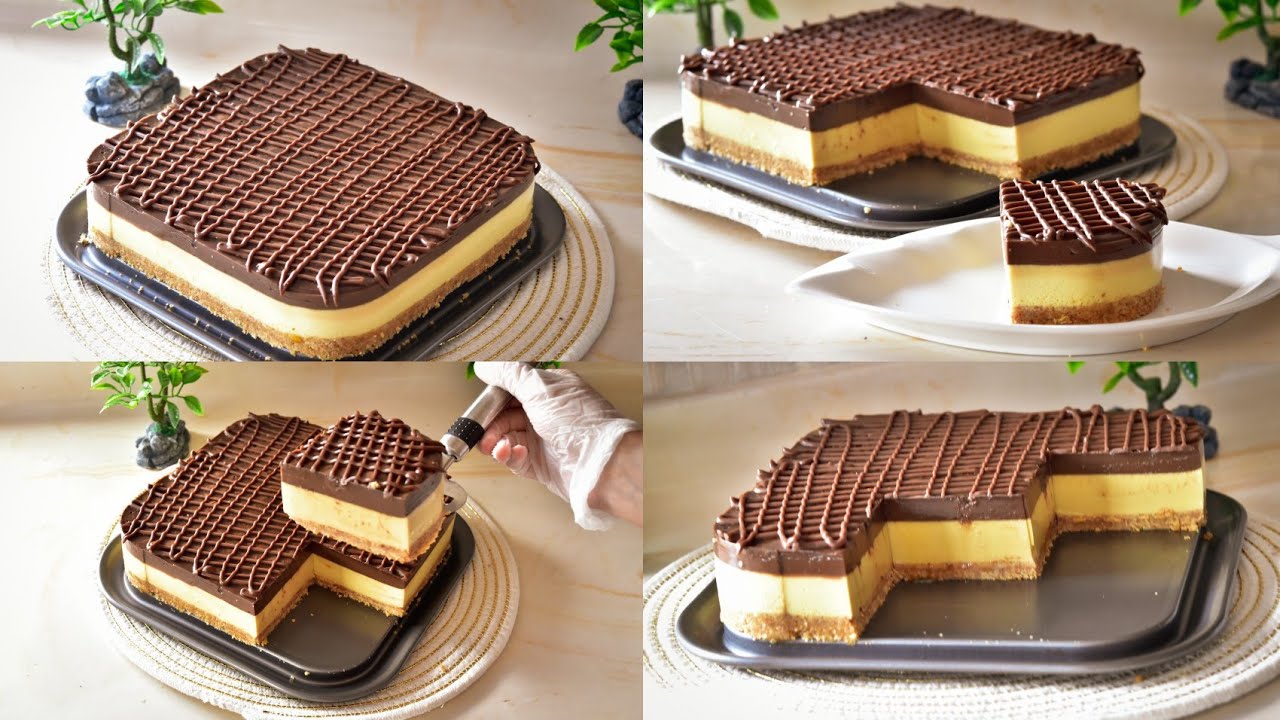 حلويات بارده من غير فرن.. كيكة طبقات الكريم كرامل البارده Cold Cream Caramel Layer Cake