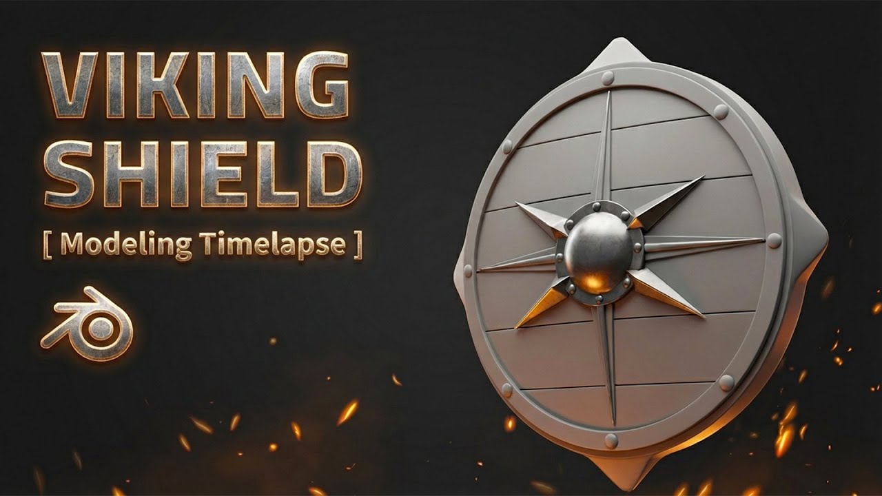 Viking Shield Modeling in Blender | Timelapse Tutorial | #blender #blendertutorial