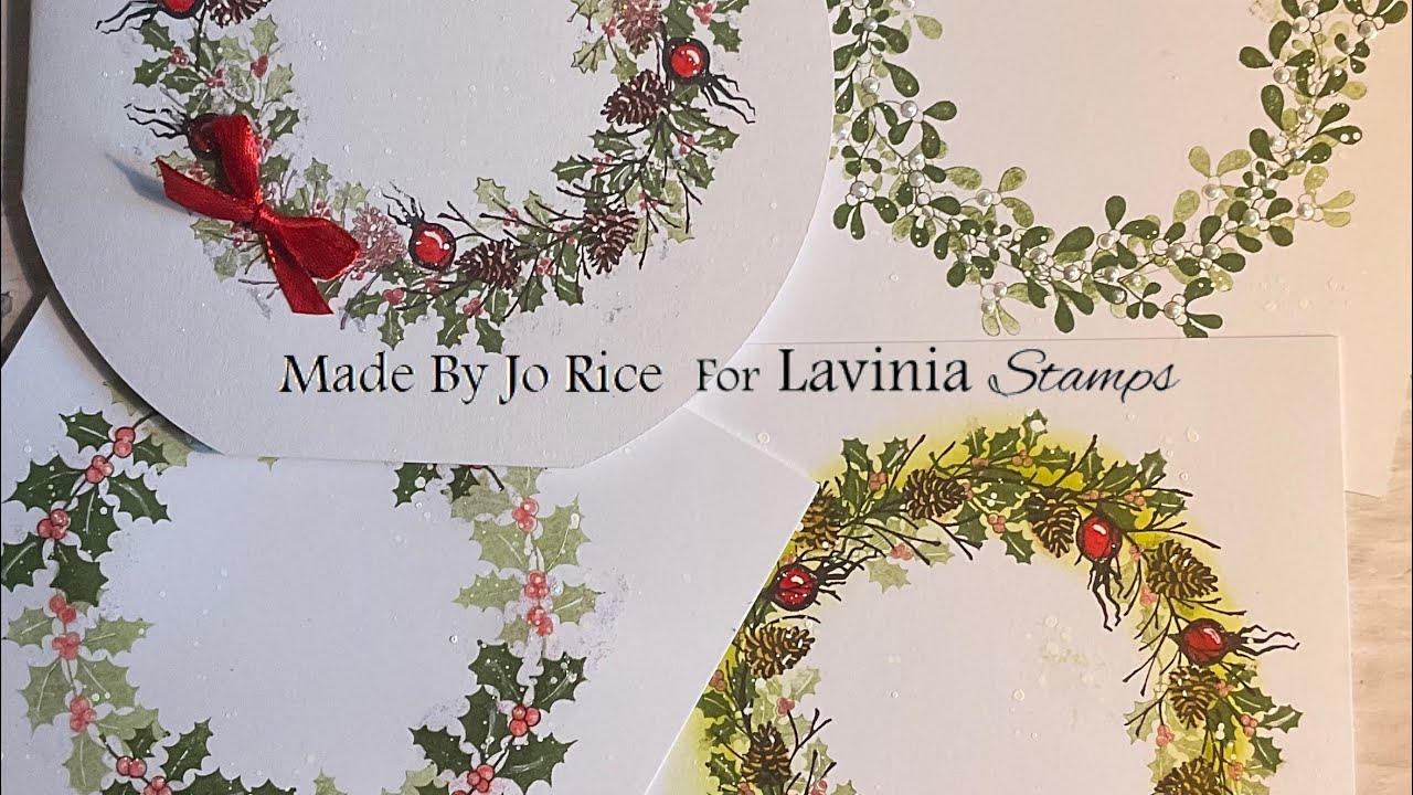 Technique Tuesday, 3 ways to create a Wreath by Jo Rice #laviniastamps #cardmaking