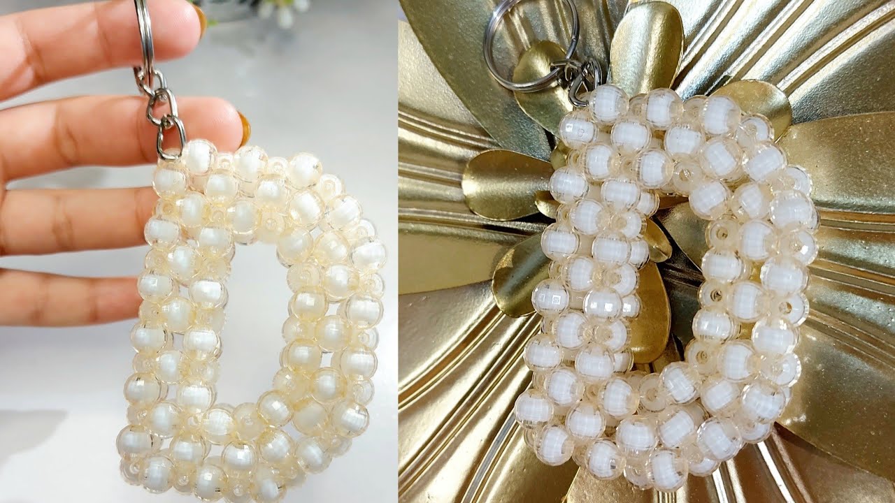 DIY Beaded Letter D Keychain ✨ | Easy & Aesthetic Alphabet Keyring Tutorial