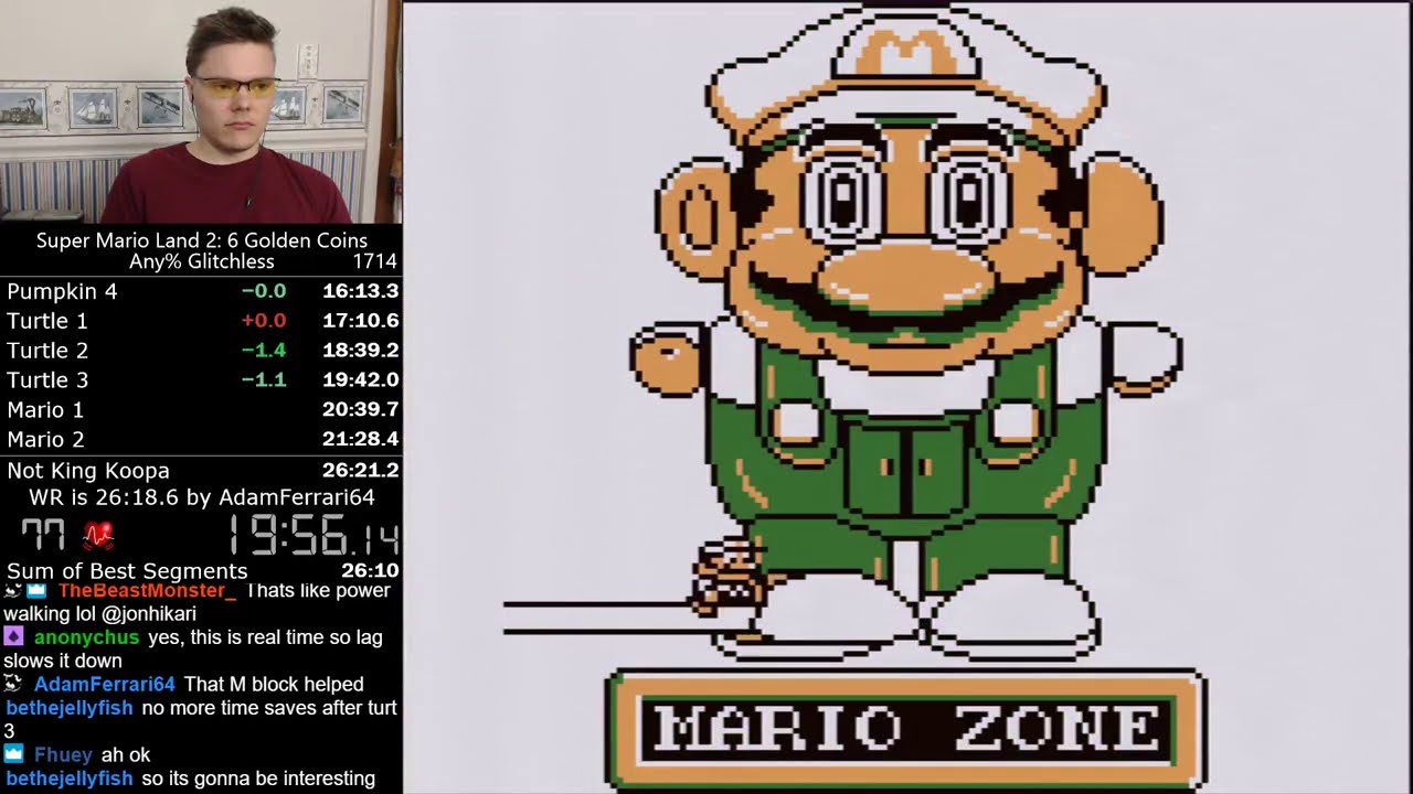 (26:19.633) Super Mario Land 2 any% glitchless speedrun