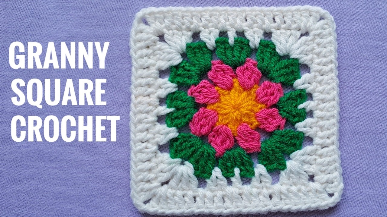 Haz tu primer cuadrado a crochet paso a paso/Video tutorial de granny square a ganchillo fácil.