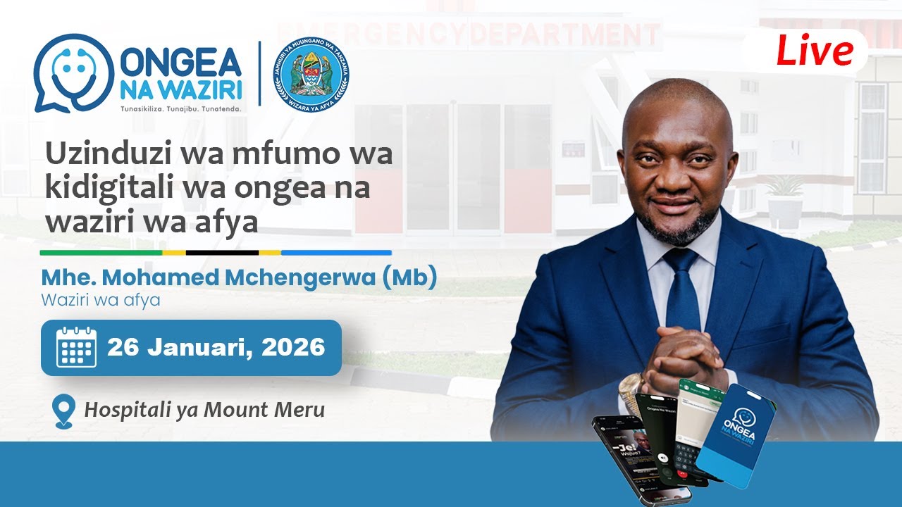 Live: Hafla ya uzinduzi wa mfumo wakidigitali wa ongea na Waziri wa Afya