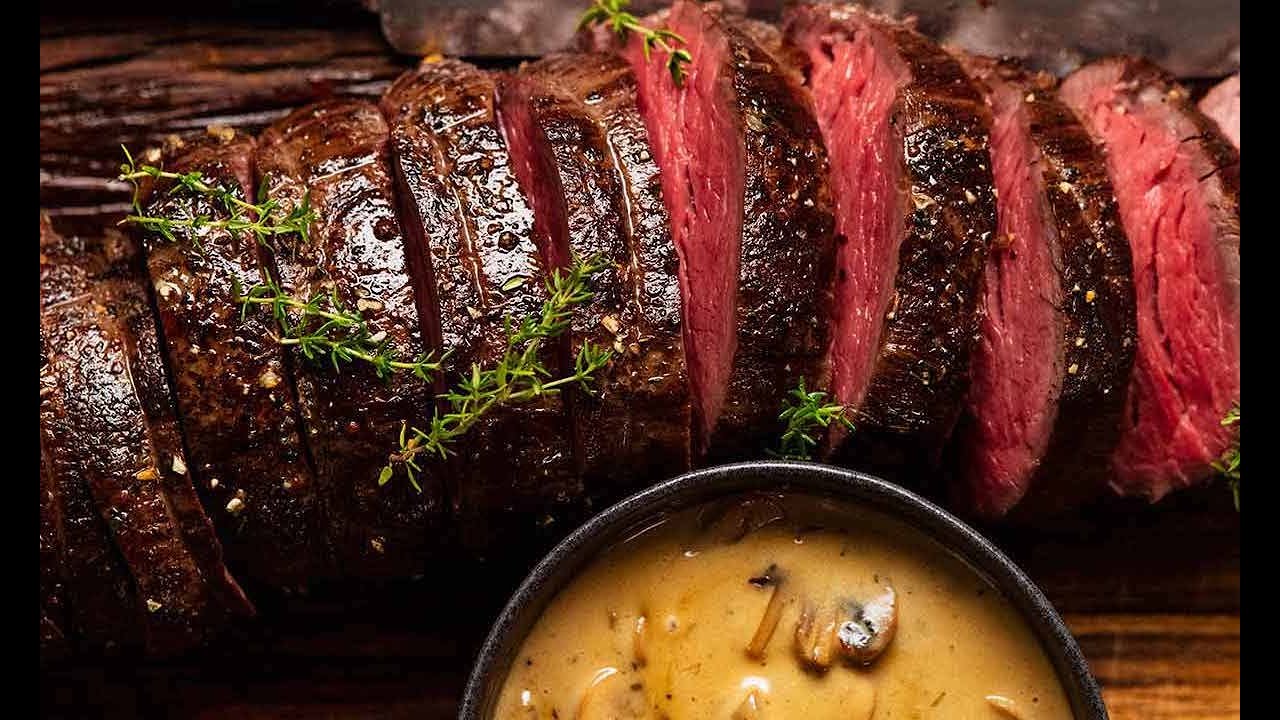 Beef Tenderloin with Creamy Mushroom Sauce
