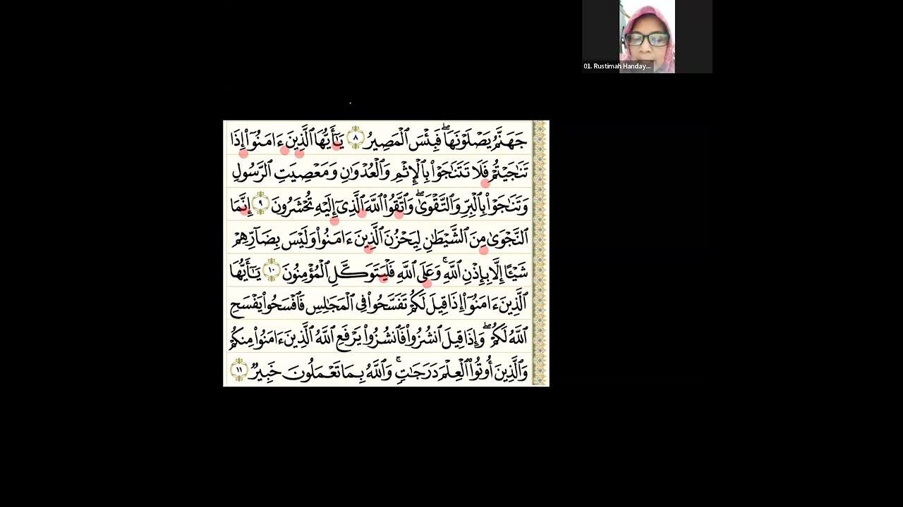 Tilawah Bil Adaa'5 Pemula QS Al Mujadalah 9-10 Bersama Ustadzah Ummu Ibrohim Hafidzahallahu (8/5/25)