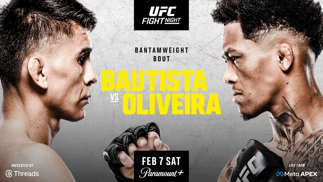 UFC Vegas 113: Bautista vs. Oliviera LIVE STREAM & FIGHT COMPANION