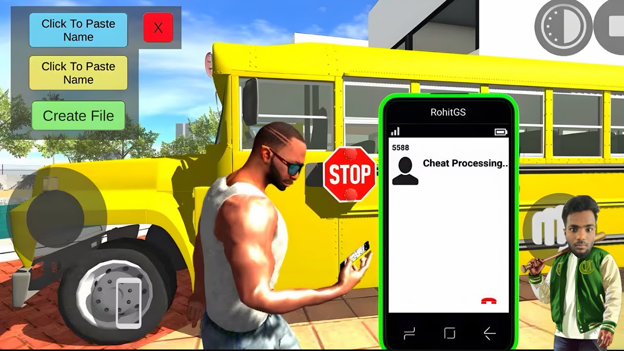 SCHOOL BUS CHEAT CODE IN INDIAN BIKE DRIVING 3D | INDIAN BIKE DRIVING 3D SCHOOL BUS CHEAT CODE