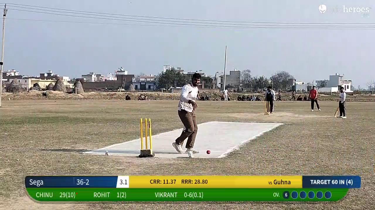 Guhna vs Sega live cricket match | Budhakhera Kaithal ( 2 Bharo Pool ) First Prize 21000 Second 110