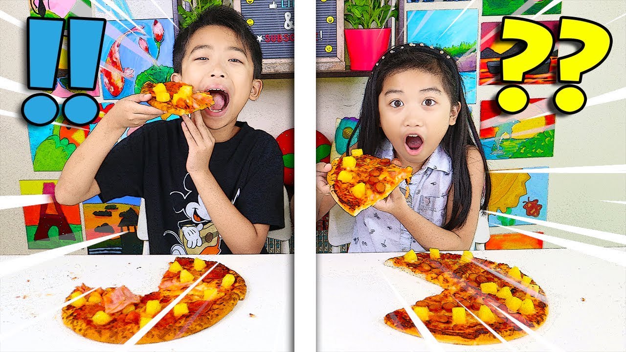 Twin Telepathy Challenge! PIZZA EDITION! JK Slime | Kids Video