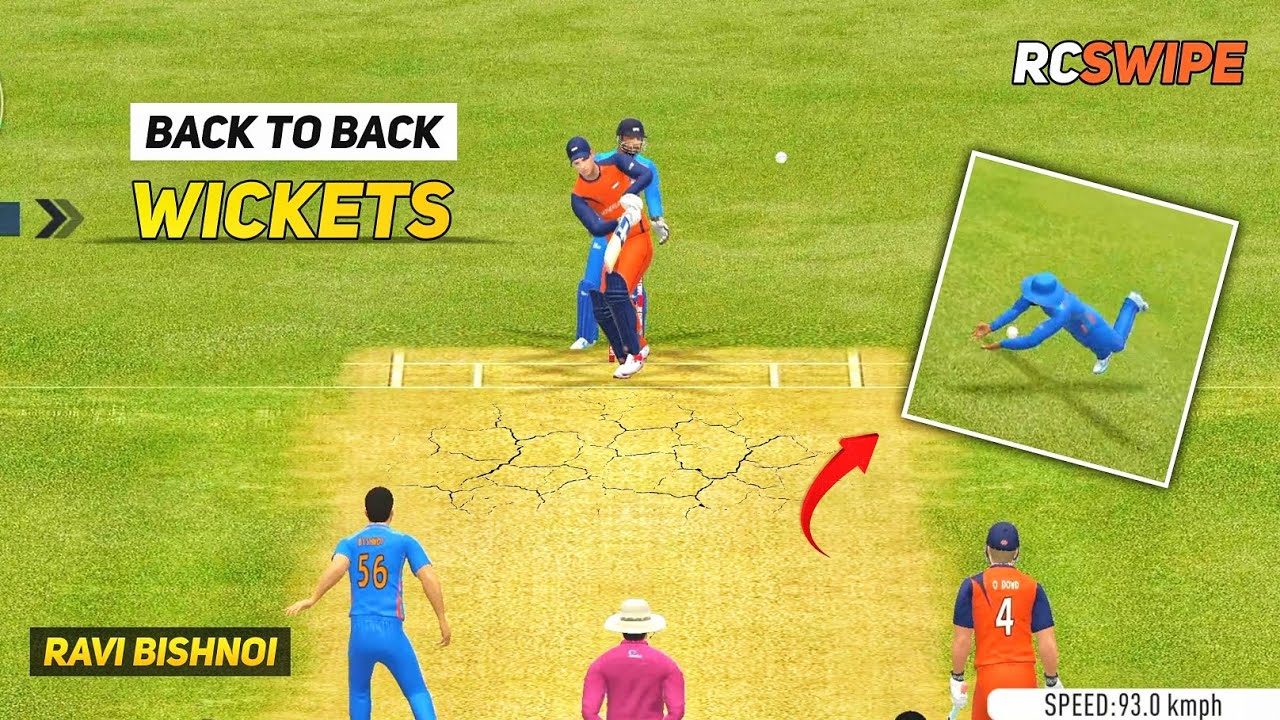 Ravi Bishnoi Strikes Twice in 2 Balls! Back-to-Back Wickets | Real Cricket Swipe Bowling Carnage 🔥