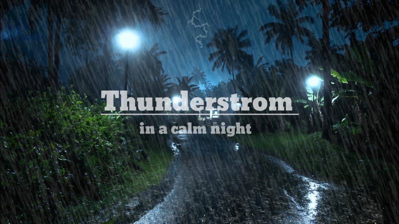 Relaxing Thunderstorm On a Quiet Night || Solution for Insomnia #deepsleepambience#rain 