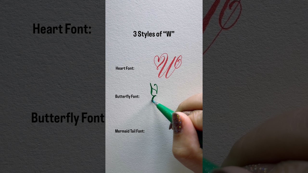 3 Styles of &ldquo;W&rdquo; #tutorial #calligraphy #lettering #handwriting #reels #viral