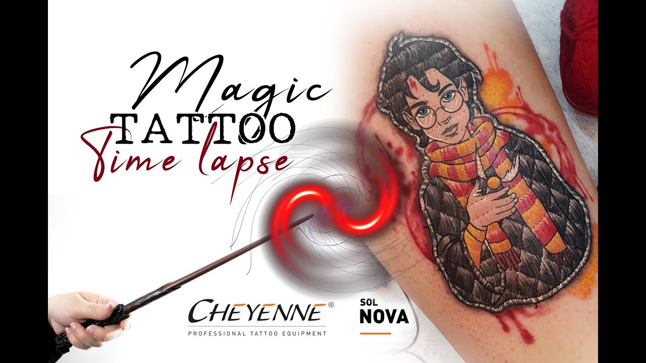 Embroidered patch tattoo - Harry Potter TATTOO TIME LAPSE