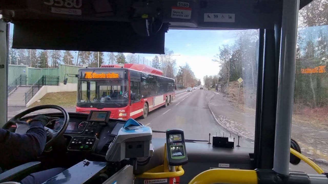 Sweden-Stockholm-Sl Bus 742 Ride-From Kvarnbersplan To Farsta Strand- SCANIA OMNILINK#195
