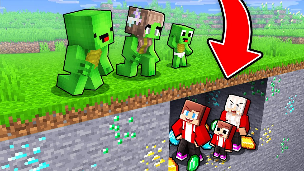 JJ Family Hide the Richness from Mikey Family in Minecraft (Maizen)