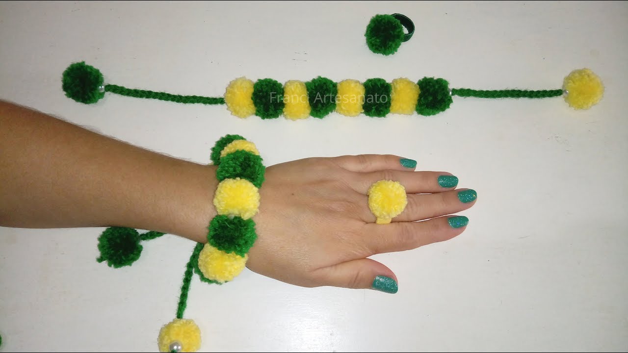 PULSEIRA DE POMPOM DO BRASIL - FRANCI ARTESANATO