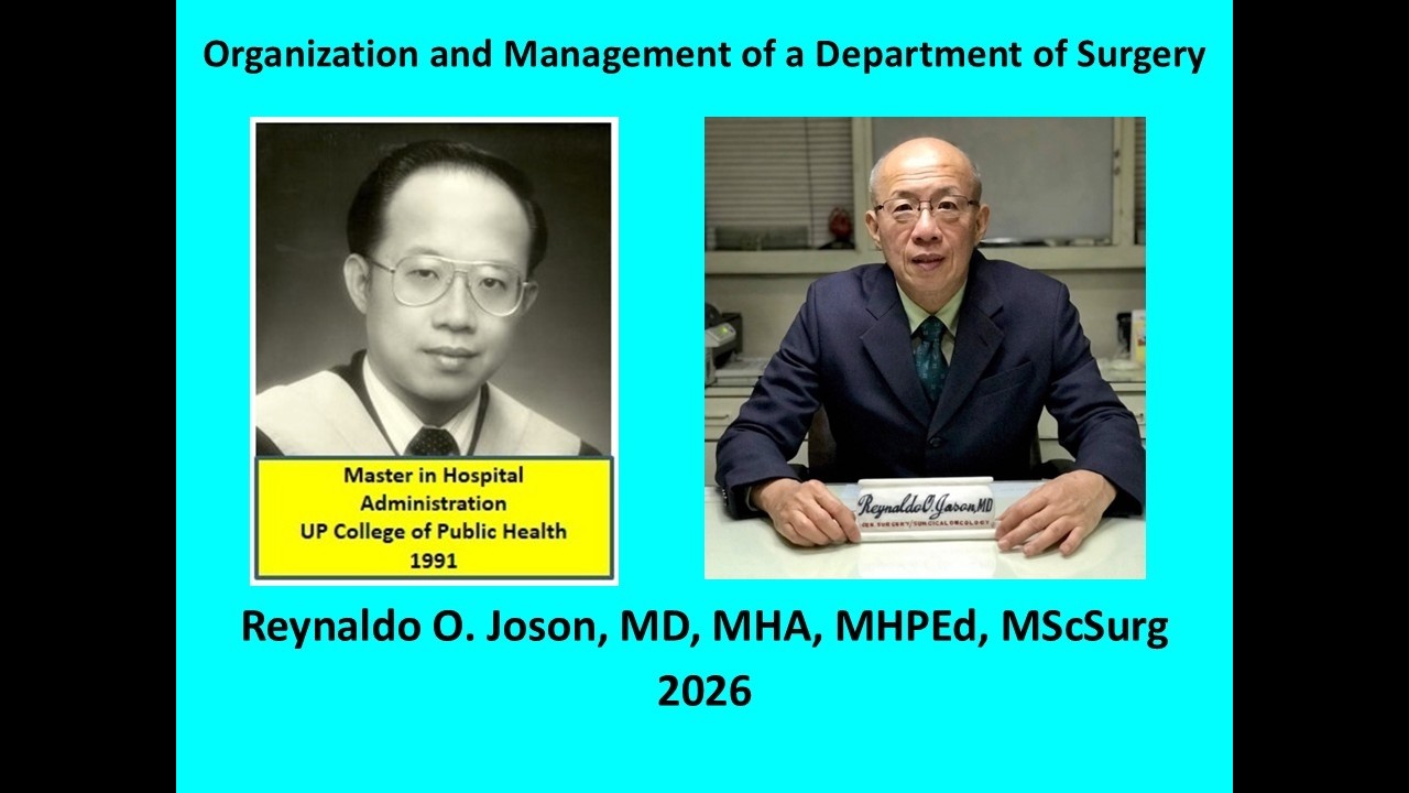 Organization and Management of a Department of Surgery - CPH -MHA HA202 - March 19, 2026
