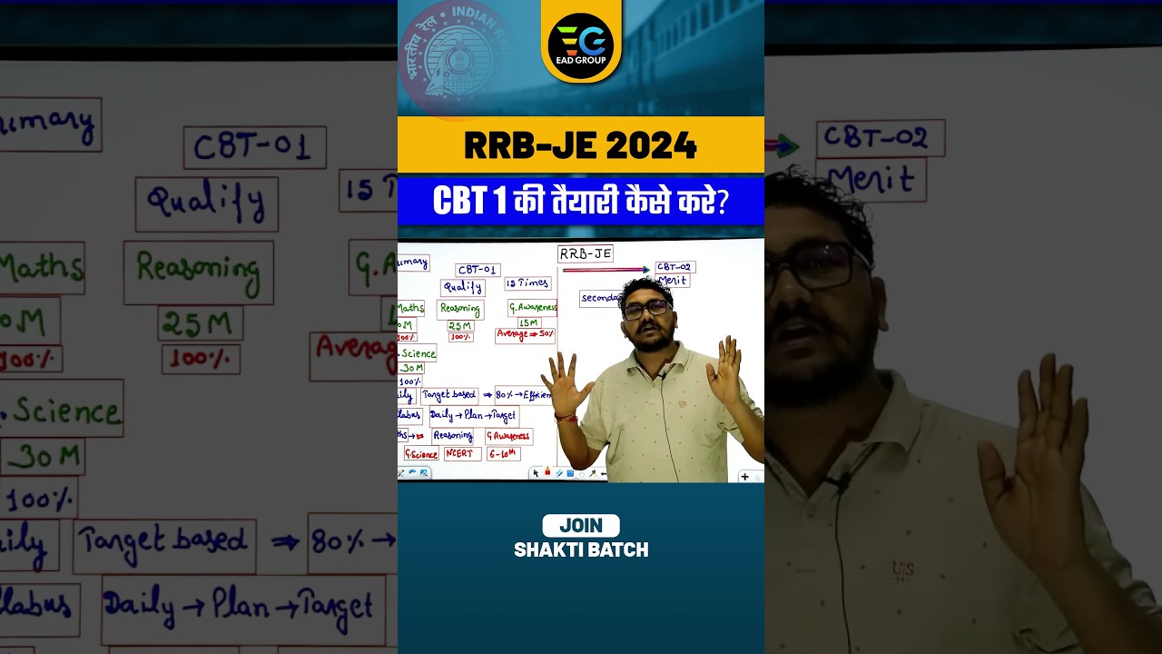 RRB-JE 2024 | How to prepare for CBT 1? #rrbje #ramansir