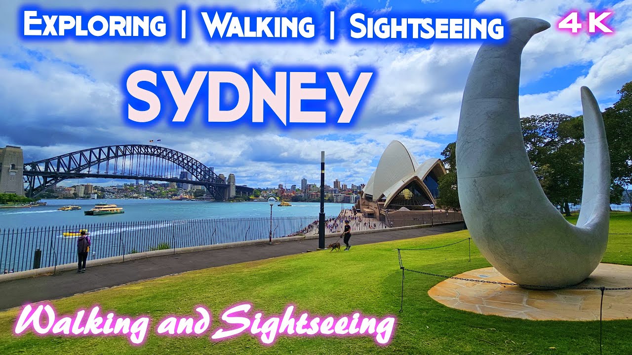 Sydney Australia 4K | Exploring Walking Sightseeing Tour | Royal Botanical Gardens Tarpeian Precinct