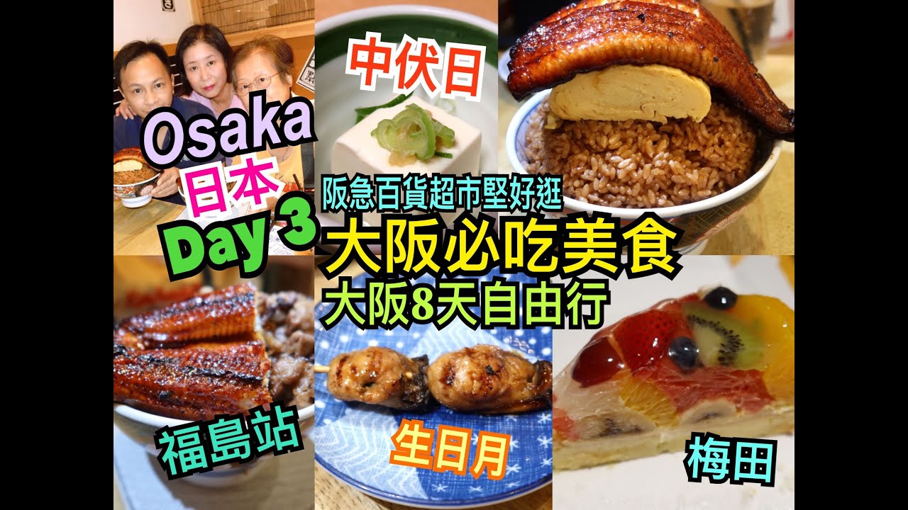 兩公婆食在日本 ~ 大阪必吃美食Day 3 - Osaka褔島站經濟日式套餐，梅田阪急百貨超市堅好逛，鰻玉蓋飯，生日月大阪旅行8天自由行美食團中伏日？