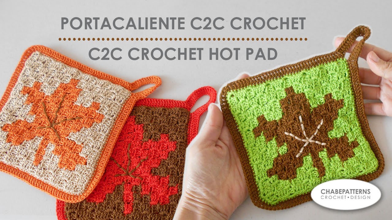 Portacaliente C2C CROCHET con CAMBIOS DE COLOR | C2C CROCHET Hotpad with COLOR CHANGES