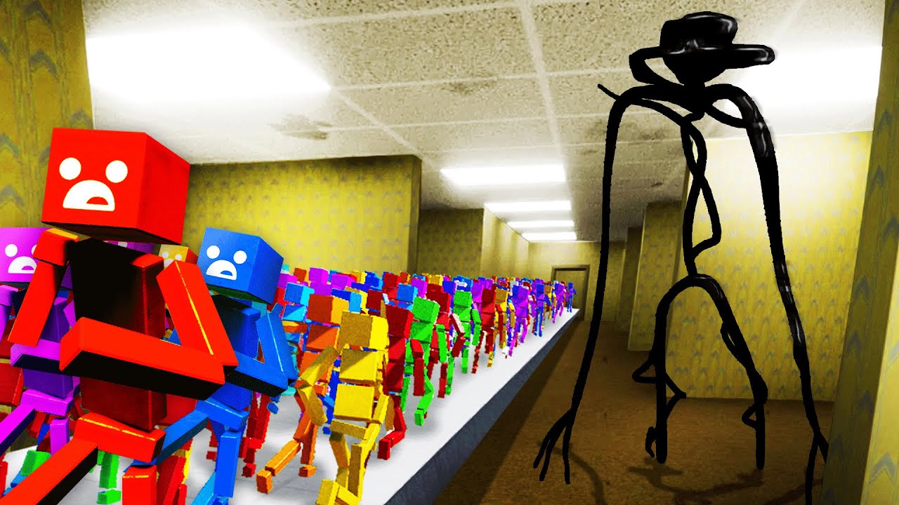 Escaping THE BACKROOMS With 1,000,000 RAGDOLLS