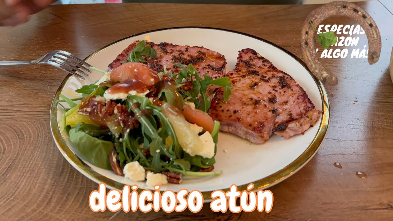 Medallones de atún 🍣 con miel y mostaza