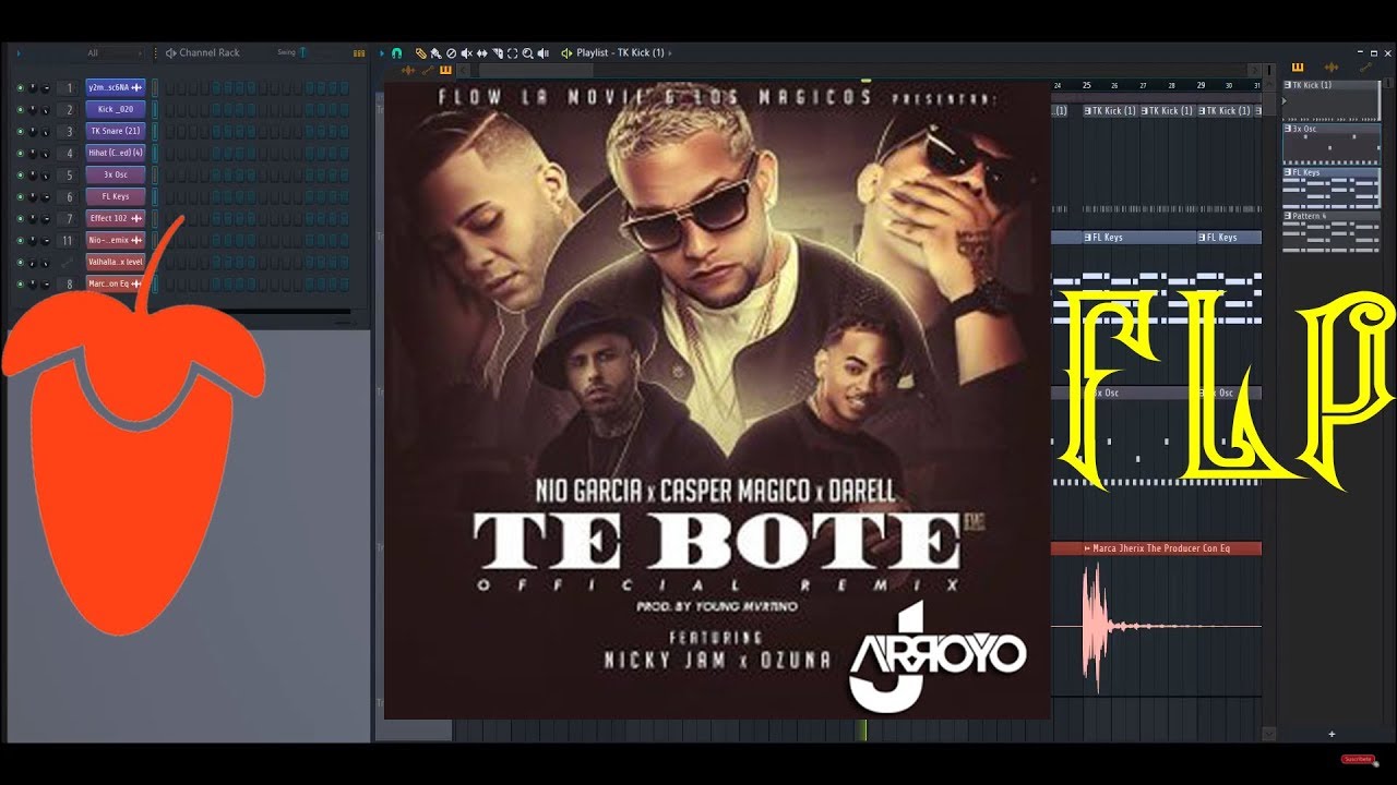 Te Bote Remix Flp Fl studio 12 Casper, Nio Garc&iacute;a, Darell, Nicky Jam, Bad Bunny, Ozuna