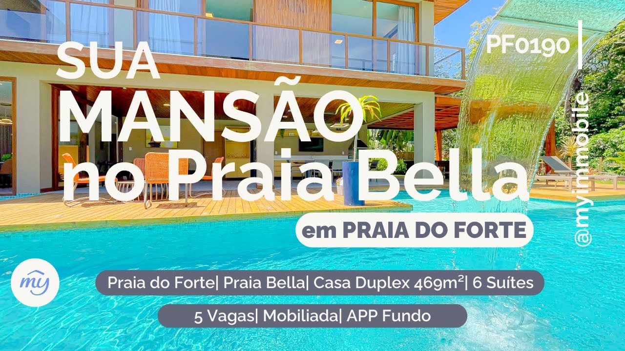 Praia do Forte| Praia Bella| Casa Duplex 469m²| 6 Suítes| 5 Vagas| Mobiliada| APP Fundo