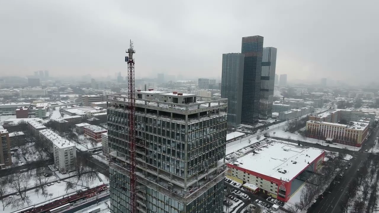 Стройка БЦ у пл. Дмитровская, строительство перехода у ул. Вс. Вишневского, Гончаровский парк