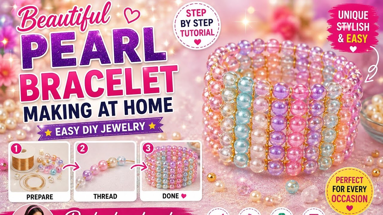Beautiful Pearl Bracelet Making at Home Simple & DIYUnique Pearl Bracelet MakingHandmade Tutorial