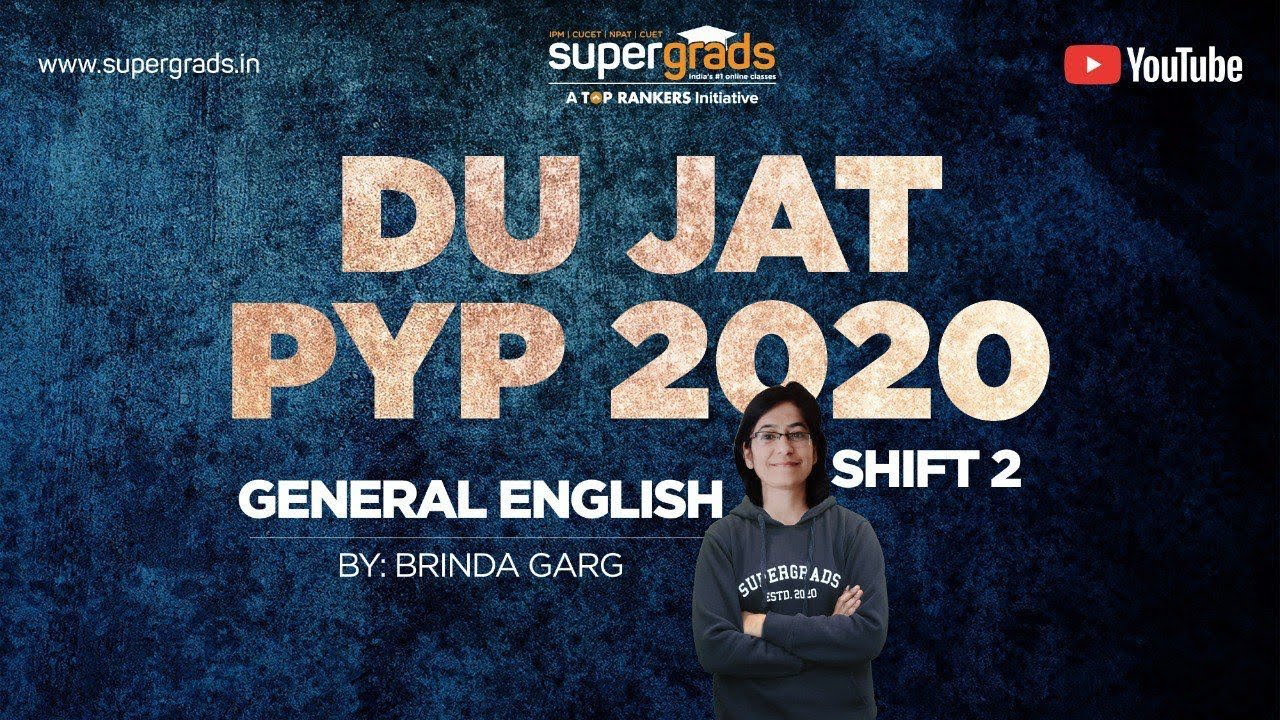 DU JAT 2020 English Paper Solution | DU JAT  Previous Paper Solution | SuperGrads