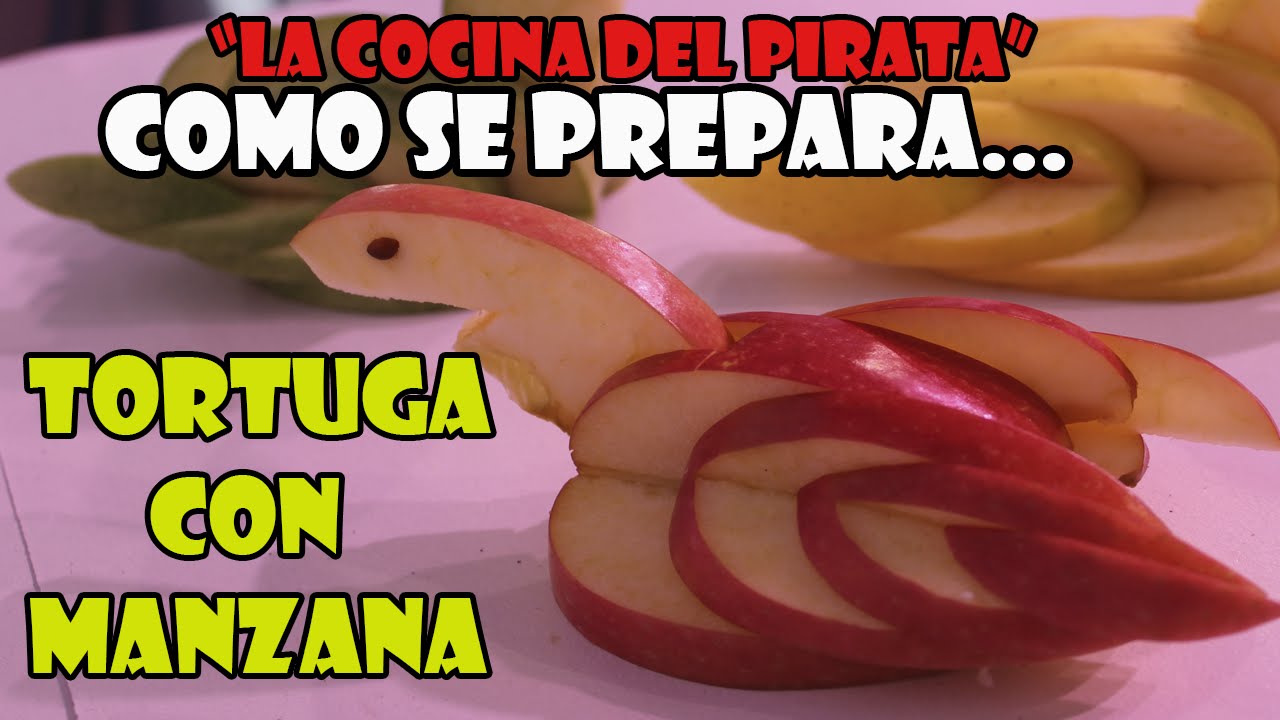 COMO HACER UNA TORTUGA MARINA CON UNA MANZANA