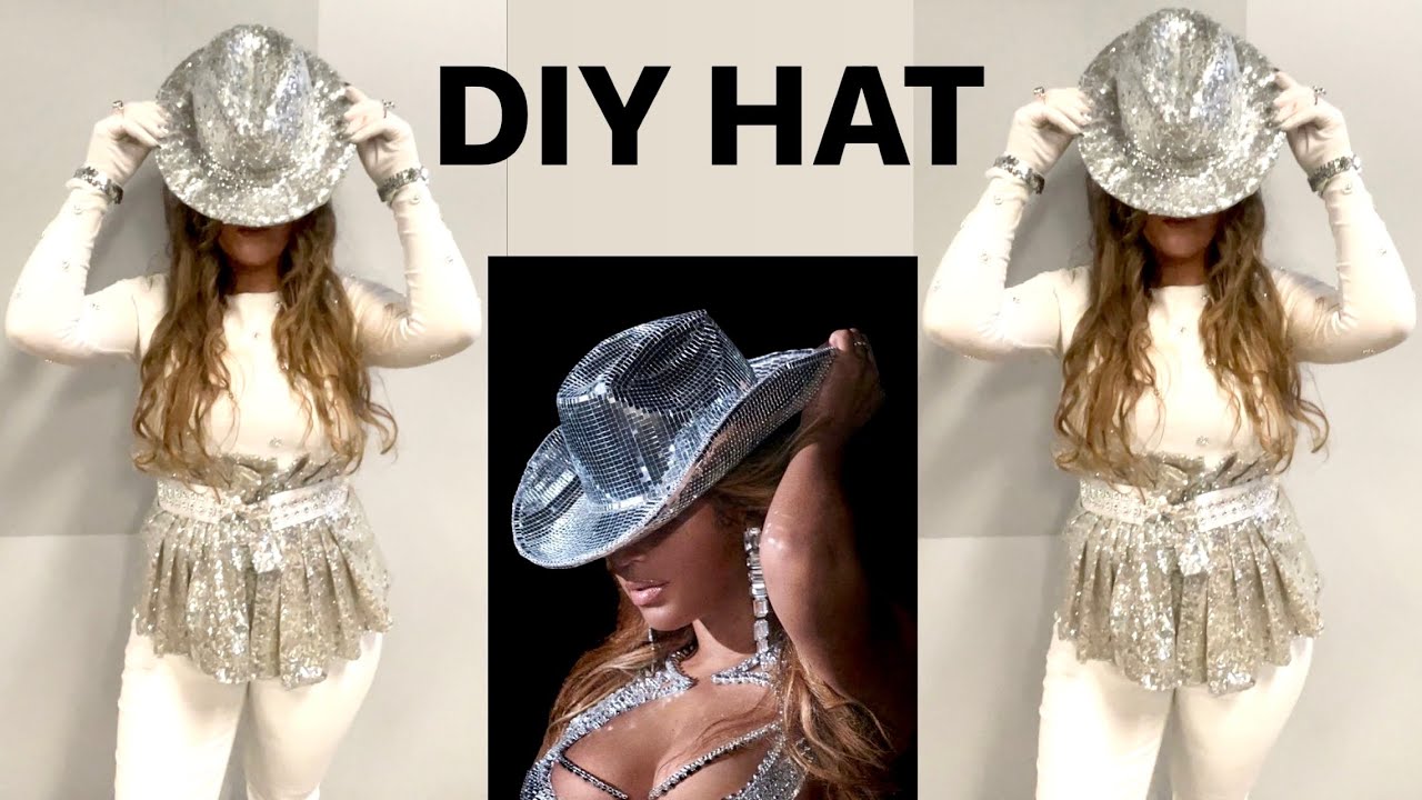 DIY cowboy hat for Beyoncé's Renaissance Concert in London, ♻️ Sequin hat diy tutorial, Anita Benko